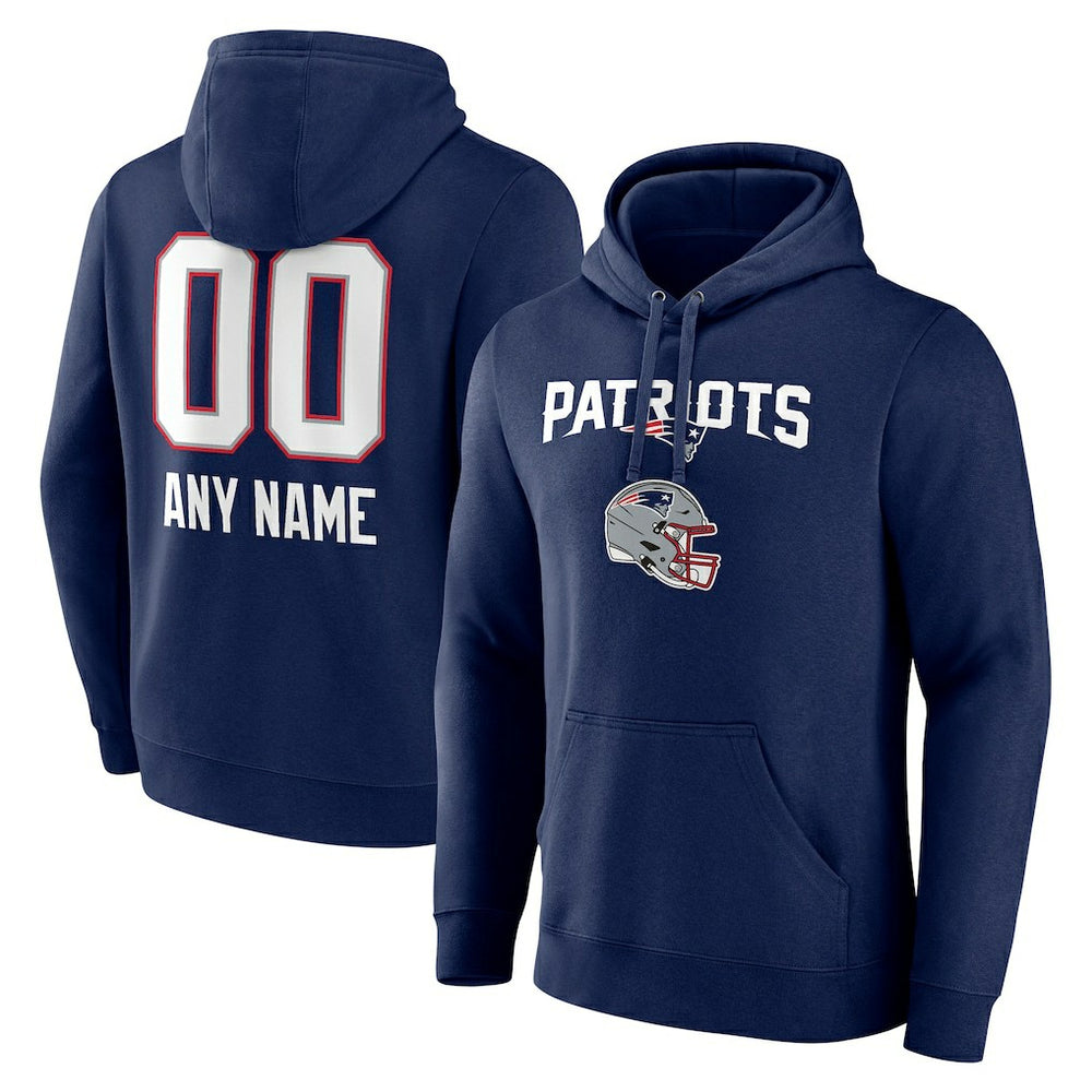 NFL New England Patriots Personalized Name & Number Team Wordmark Pullover Hoodie