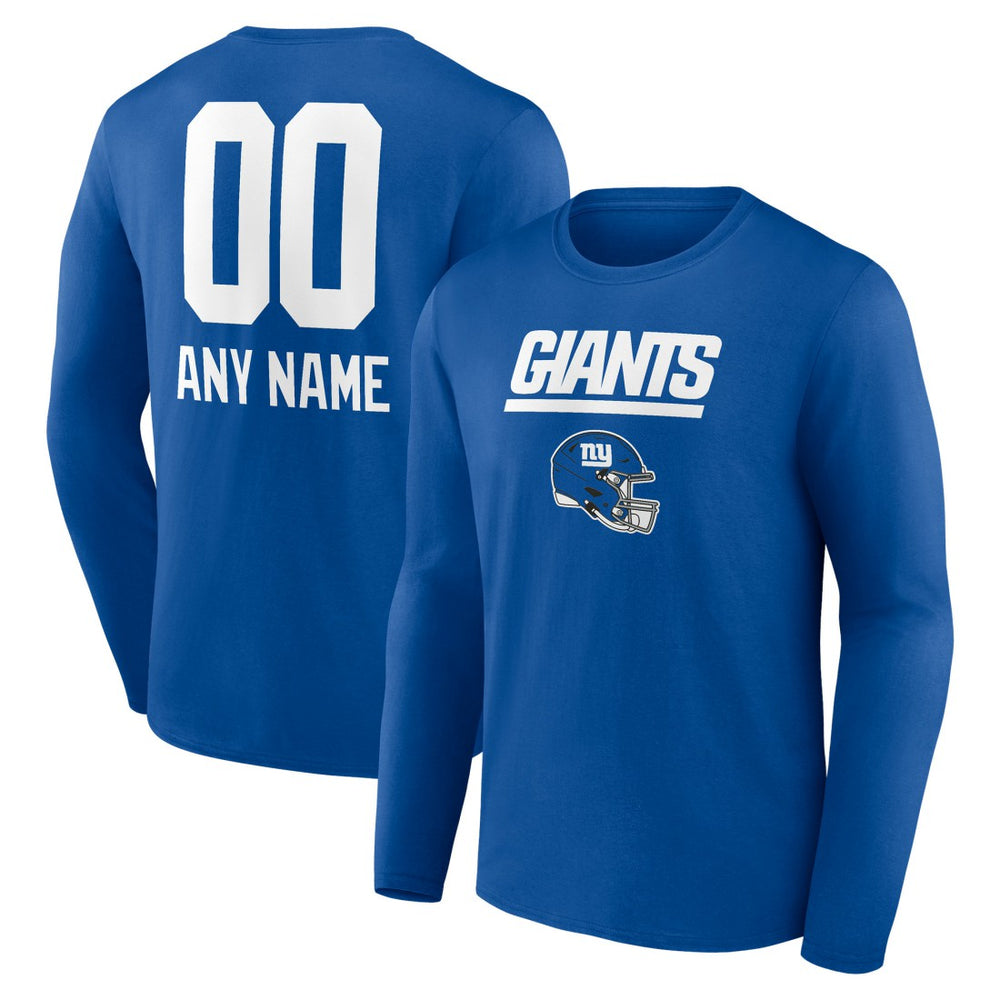 NFL New York Giants Personalized Name & Number Team Wordmark Long Sleeve T-Shirt