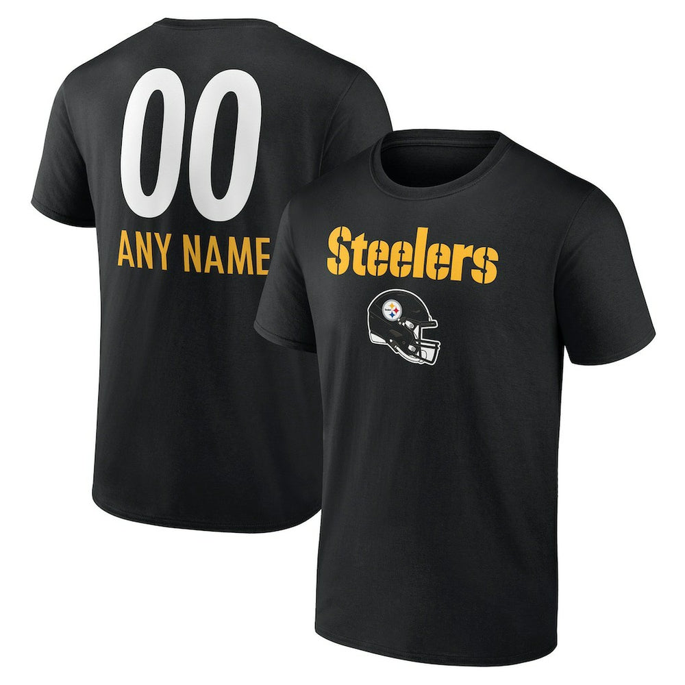 NFL Pittsburgh Steelers Personalized Name & Number Team Wordmark T-Shirt