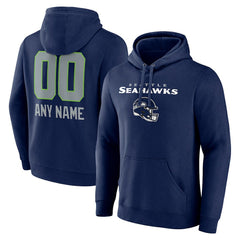 NFL Seattle Seahawks Personalized Name & Number Team Wordmark Pullover Hoodie