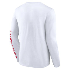 Atlanta Braves Press Box Long Sleeve T-Shirt - White