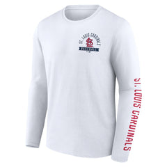 St. Louis Cardinals Press Box Long Sleeve T-Shirt - White