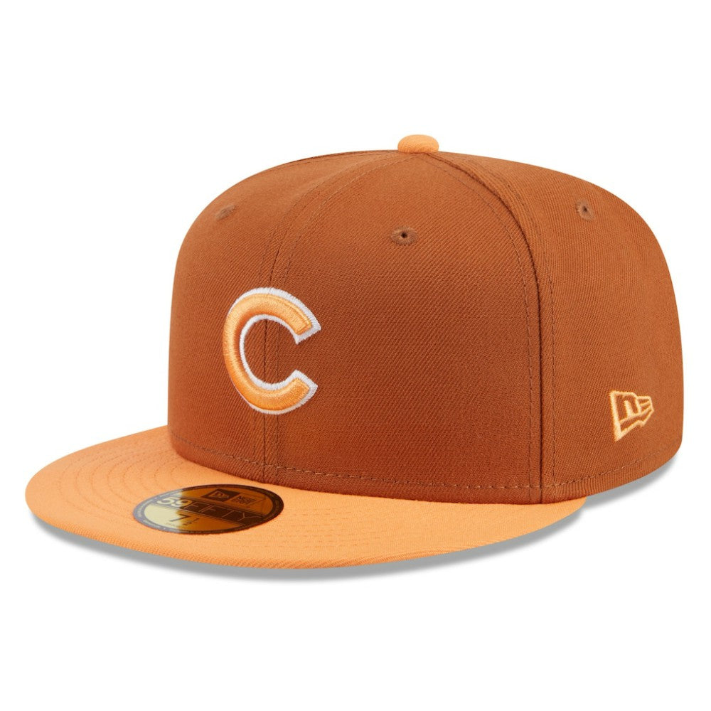 Chicago Cubs Spring Color Basic Two-Tone 59FIFTY Fitted Hat - Brown/Orange | New Era