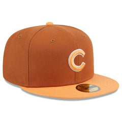 Chicago Cubs Spring Color Basic Two-Tone 59FIFTY Fitted Hat - Brown/Orange | New Era