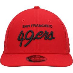 NFL San Francisco 49ers Black Excellence Collection Wordmark Trucker Low Profile 9FIFTY Snapback Hat