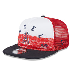 Los Angeles Angels Team Foam Front A-Frame Trucker 9FIFTY Snapback Hat - White/Red | New Era