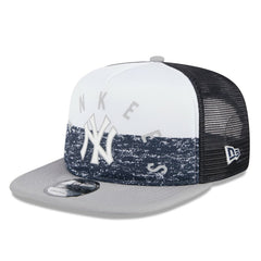 New York Yankees Team Foam Front A-Frame Trucker 9FIFTY Snapback Hat - White/Gray | New Era