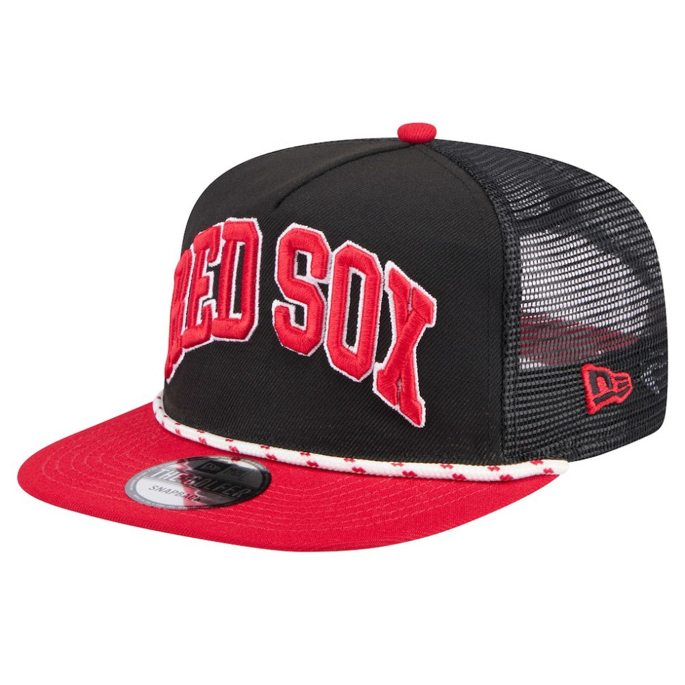 Boston Red Sox Throwback Meshback Golfer Hat - Black | New Era