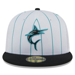 Miami Marlins 2025 Batting Practice 59FIFTY Fitted Hat - White | New Era