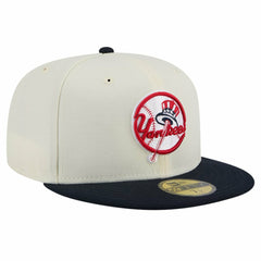 New York Yankees Top Hat Chrome 59FIFTY Fitted Hat - Cream | New Era