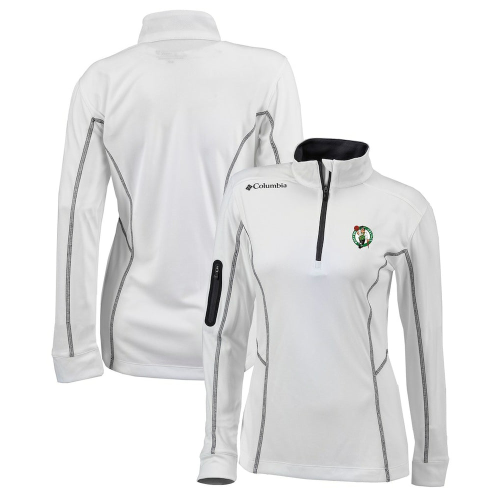 Boston Celtics Women's Omni-Wick Shotgun Quarter-Zip Pullover Top - White | Columbia on sale