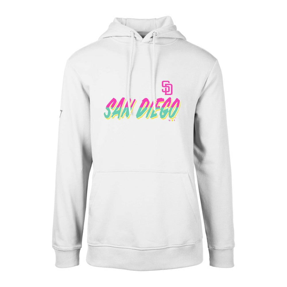San Diego Padres Levelwear City Connect Podium Core Logo Pullover Hoodie - White