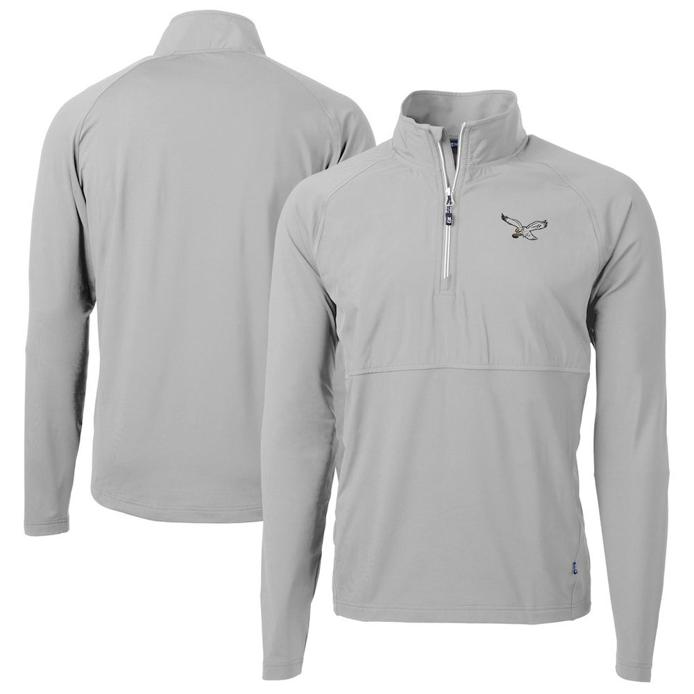 NFL Philadelphia Eagles Cutter & Buck Adapt Eco Knit Hybrid Recycled Quarter-Zip Pullover Jacket