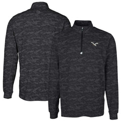 NFL Philadelphia Eagles Cutter & Buck Traverse Camo Print Stretch Quarter-Zip Pullover