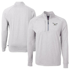 NFL Philadelphia Eagles Cutter & Buck Adapt Eco Knit Heathered Recycled Quarter-Zip Pullover