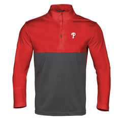 Philadelphia Phillies Levelwear Pursue Insignia 2.0 Quarter-Zip Pullover Top - Red/Charcoal