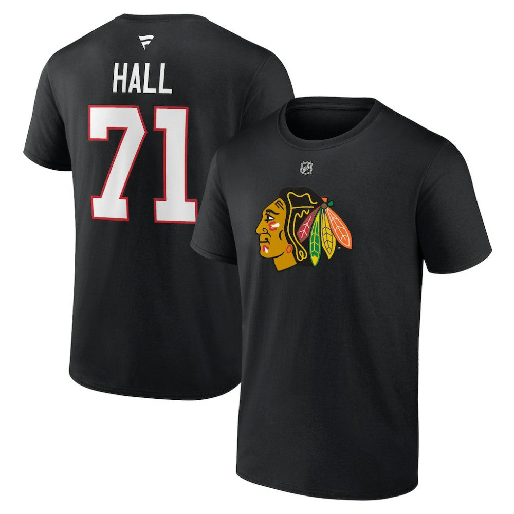 Taylor Hall Chicago Blackhawks Fanatics Authentic Stack Name & Number T-Shirt