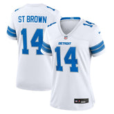 NFL Detroit Lions Amon-Ra St. Brown Women's White Game Jersey