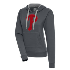 Philadelphia Phillies Antigua Women's Victory Pullover Hoodie - Charcoal
