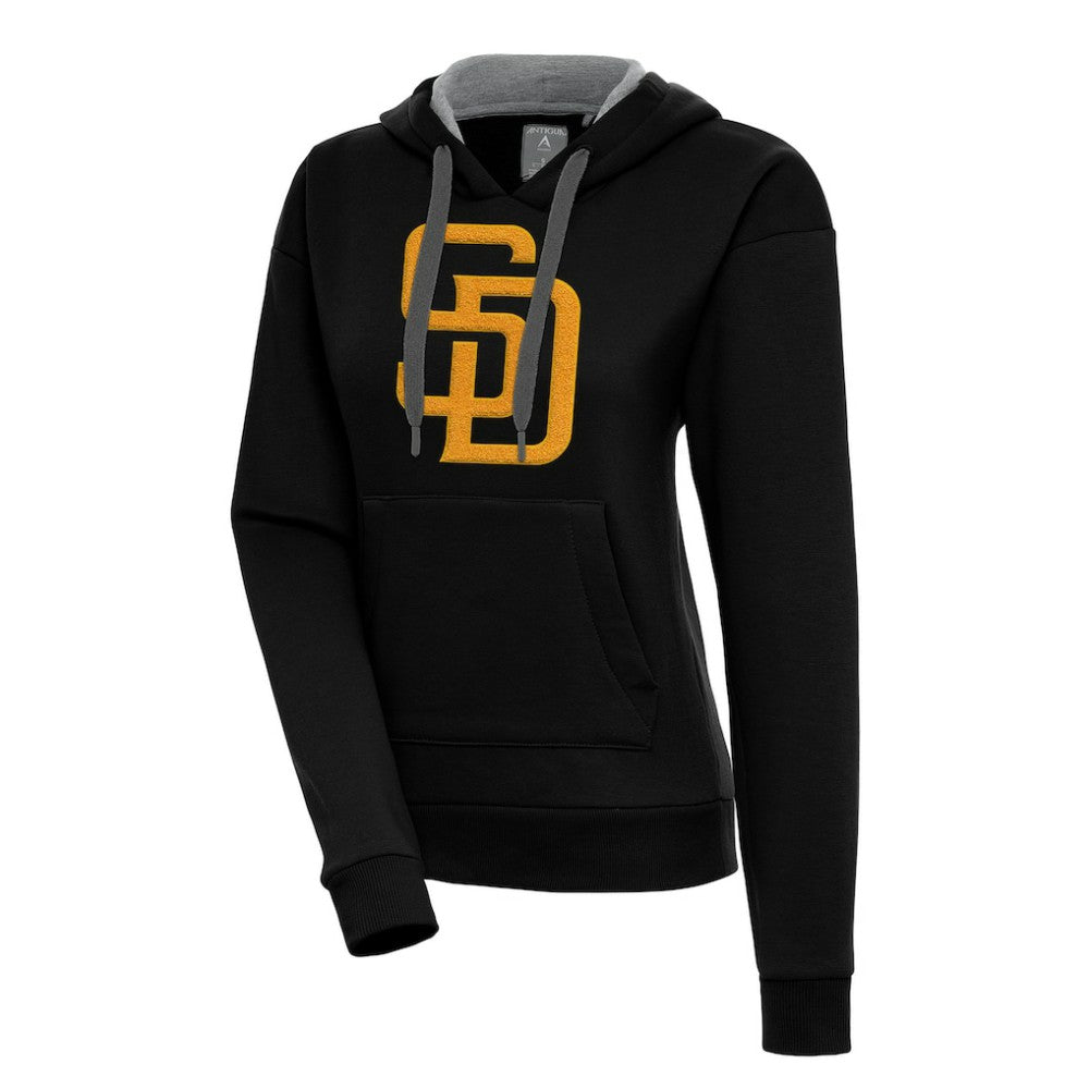 San Diego Padres Antigua Women's Victory Pullover Hoodie - Black