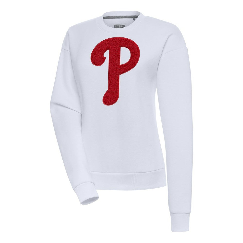 Philadelphia Phillies Antigua Women's Victory Chenille Pullover Sweatshirt - White