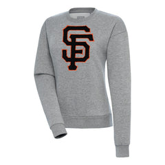 San Francisco Giants Antigua Women's Victory Chenille Pullover Sweatshirt - Heather Gray