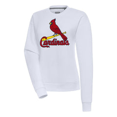St. Louis Cardinals Antigua Women's Victory Chenille Pullover Sweatshirt - White
