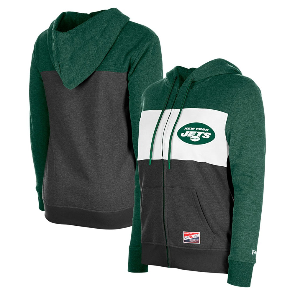 NFL New York Jets Women's Color-Block Full-Zip Hoodie