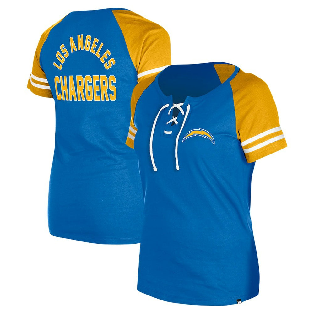 NFL Los Angeles Chargers Women's Lace-Up Raglan T-Shirt