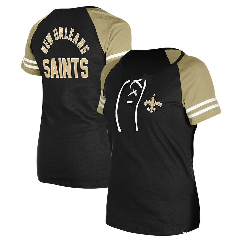 NFL New Orleans Saints Women's Lace-Up Raglan T-Shirt
