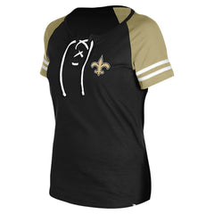 NFL New Orleans Saints Women's Lace-Up Raglan T-Shirt