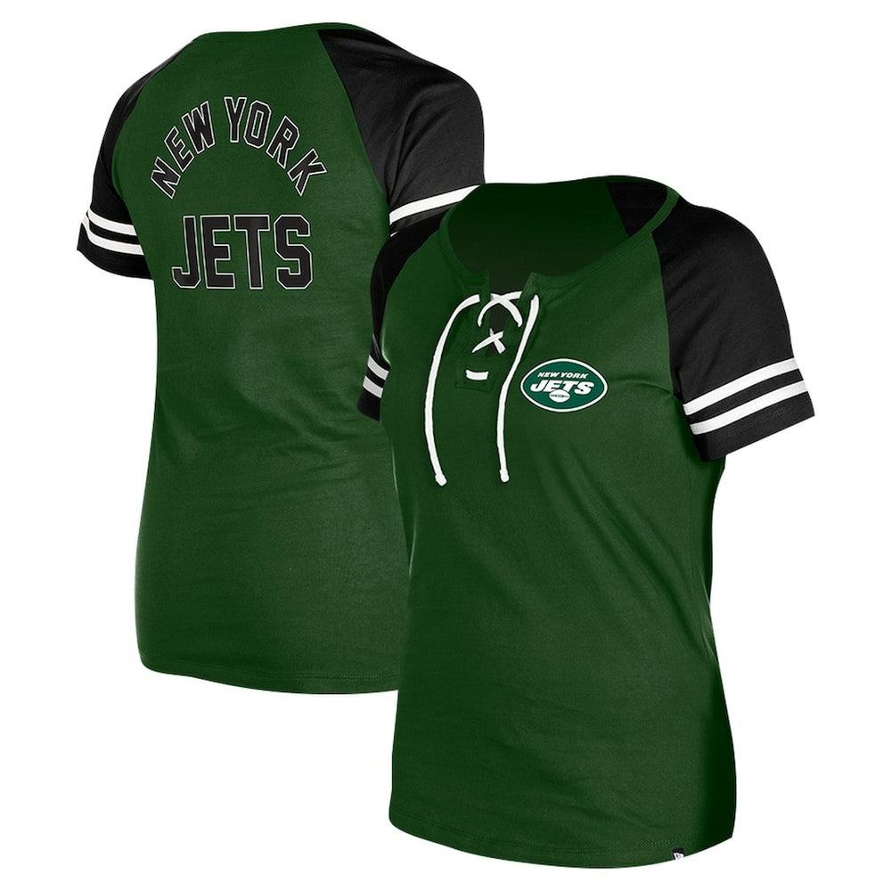 NFL New York Jets Women's Lace-Up Raglan T-Shirt