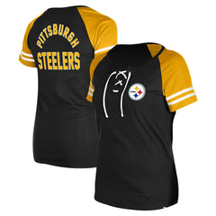 NFL Pittsburgh Steelers Women's Lace-Up Raglan T-Shirt