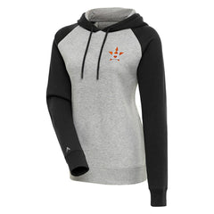 Houston Astros Antigua Women's Victory Raglan Sleeve Pullover Hoodie - Heather Gray/Black