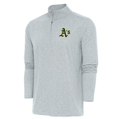 Athletics Antigua Hunk Quarter-Zip Pullover Top - Heather Gray