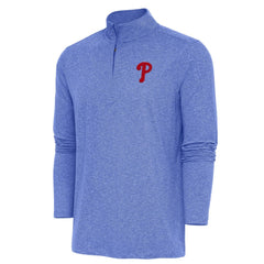 Philadelphia Phillies Antigua Hunk Quarter-Zip Pullover Top - Heather Royal