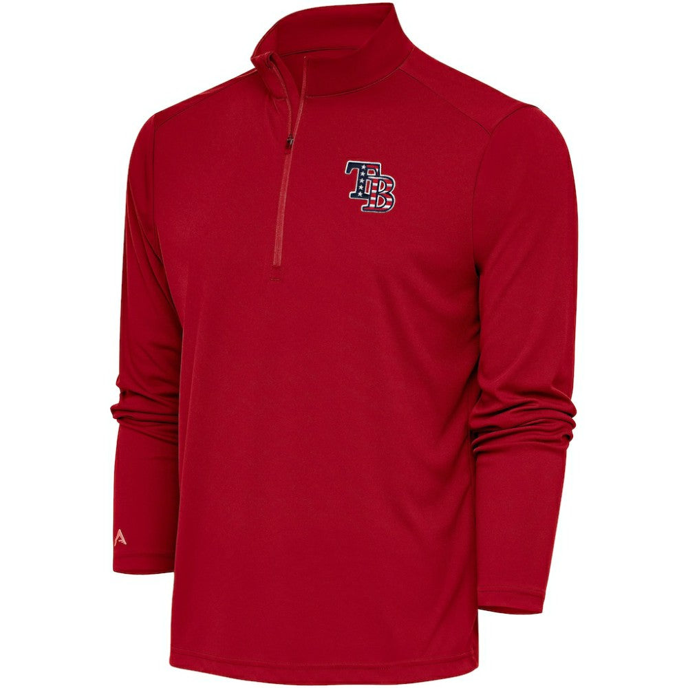 Tampa Bay Rays Antigua Patriotic Tribute Quarter-Zip Pullover Top - Red