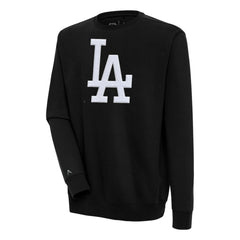 Los Angeles Dodgers Antigua Victory Crewneck Chenille Pullover Sweatshirt - Black