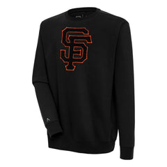 San Francisco Giants Antigua Victory Crewneck Chenille Pullover Sweatshirt - Black
