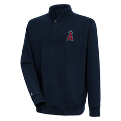 Los Angeles Angels Antigua Victory Quarter-Zip Pullover Top - Navy