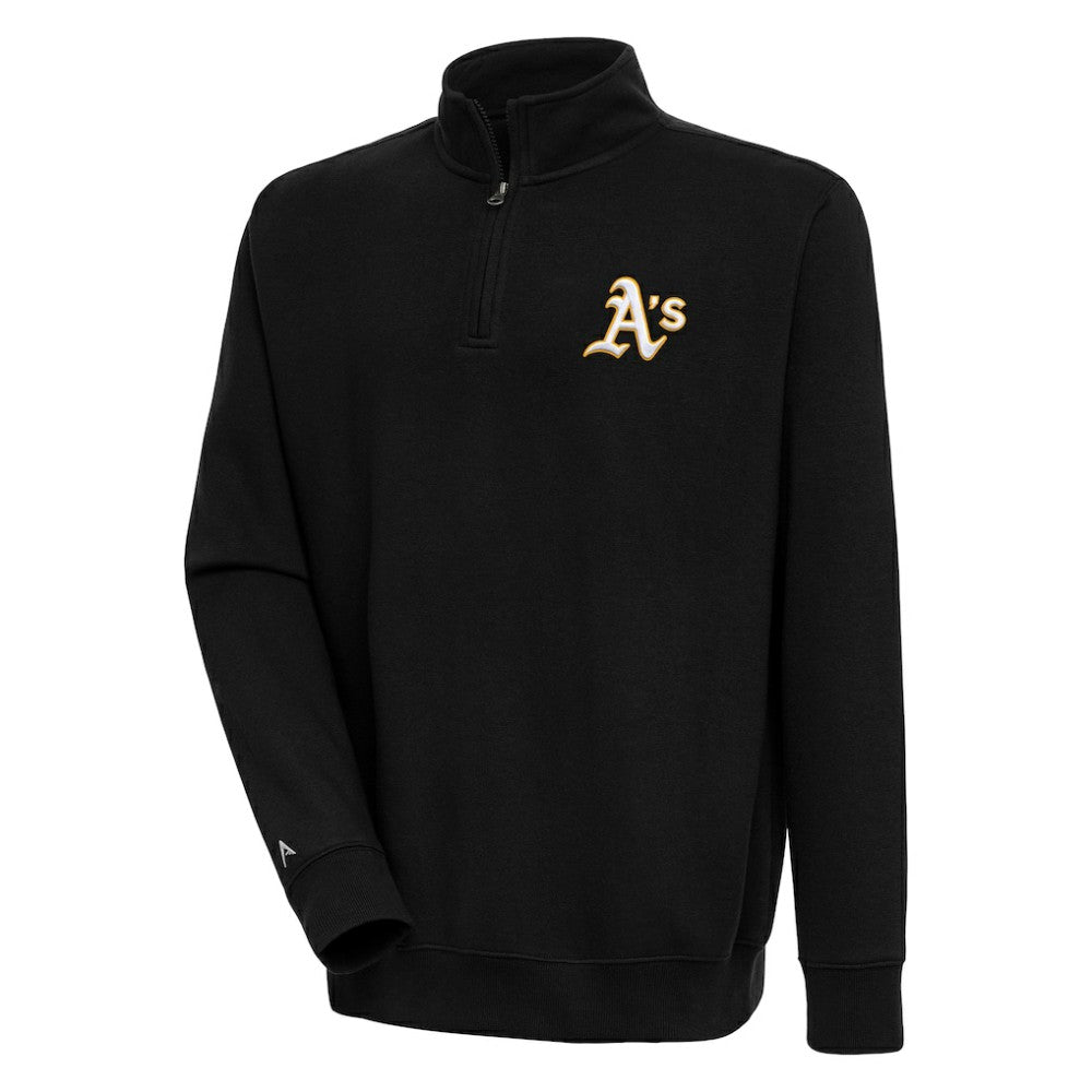 Athletics Antigua Victory Quarter-Zip Pullover Top - Black