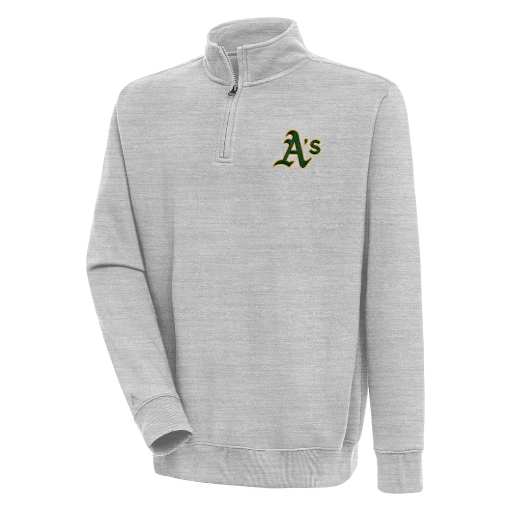 Athletics Antigua Victory Quarter-Zip Pullover Top - Heather Gray