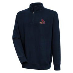 St. Louis Cardinals Antigua Victory Quarter-Zip Pullover Top - Navy