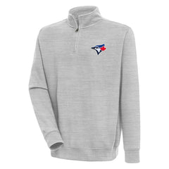 Toronto Blue Jays Antigua Victory Quarter-Zip Pullover Top - Heather Gray