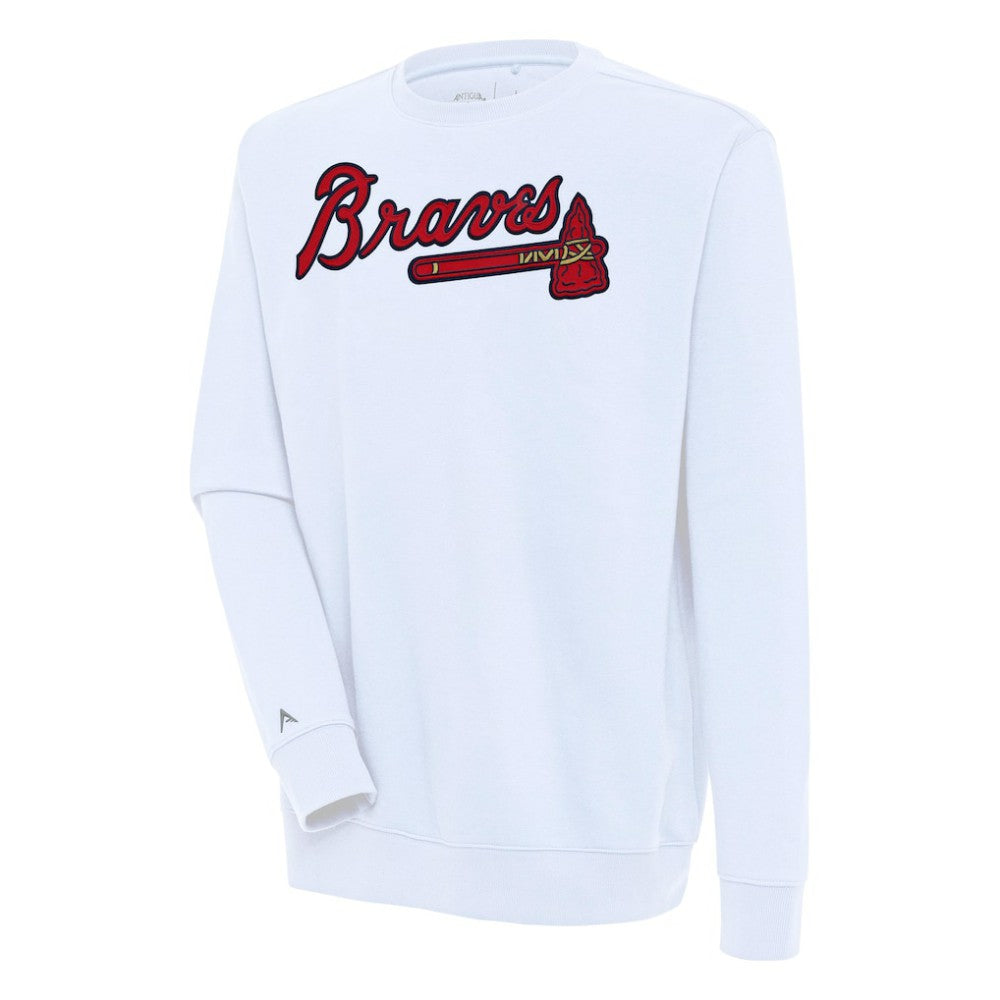 Atlanta Braves Antigua Victory Pullover Sweatshirt - White