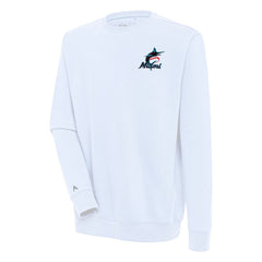Miami Marlins Antigua Victory Pullover Sweatshirt - White