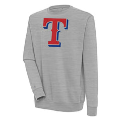 Texas Rangers Antigua Victory Pullover Sweatshirt - Heather Gray