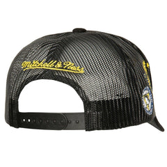 Pittsburgh Penguins Mitchell & Ness Times Up Classic Script Cord Trucker Adjustable Hat