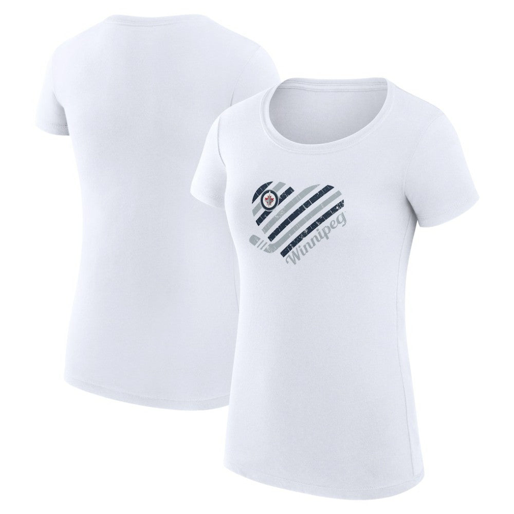 Winnipeg Jets G-III 4Her by Carl Banks Women's Super-Slim Fit Lightweight Heart T-Shirt