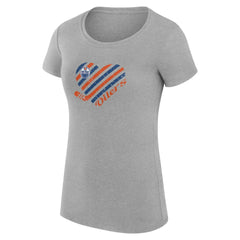 Edmonton Oilers G-III 4Her by Carl Banks Women's Super-Slim Fit Lightweight Heart T-Shirt